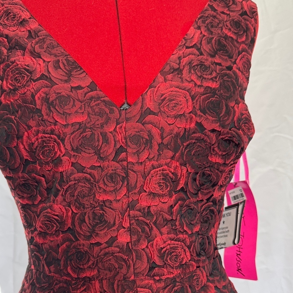 Betsey Johnson Black and Red Rose Mini Dress, A-line - Picture 2 of 11